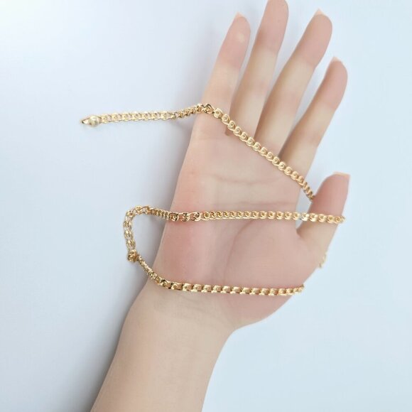 "Glossy Rose Gold Heart Link Chain Necklace, 23.6 Inch Romantic Style, XPNL0090 - Picture 11 of 12